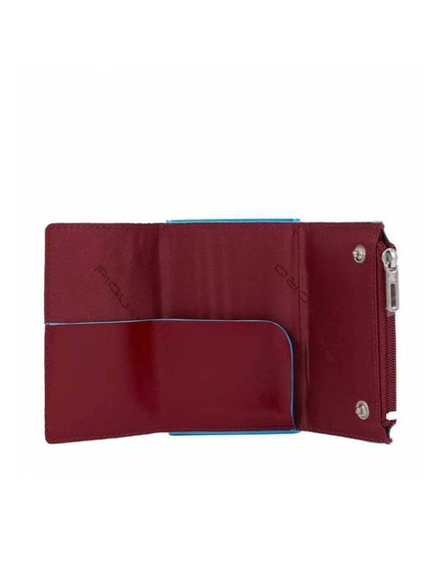 BLUE SQUARE Portefeuille en cuir avec syst&egrave;me coulissant ROUGE - Portefeuilles Homme