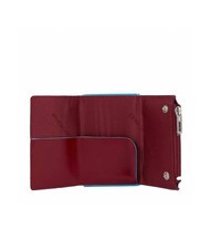 PIQUADRO BLUE SQUARE Portefeuille en cuir avec syst&egrave;me coulissant ROUGE - Portefeuilles Homme - 2