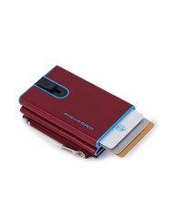 PIQUADRO BLUE SQUARE Portefeuille en cuir avec syst&egrave;me coulissant ROUGE - Portefeuilles Homme - 3
