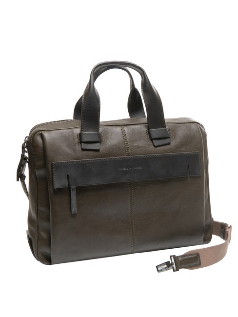 CAMPIONARIO - PYRAMID Mallette en cuir, support pc 15" VERT - Porte Documents Travail