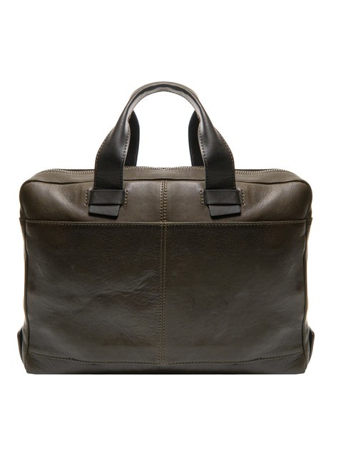 CAMPIONARIO - PYRAMID Mallette en cuir, support pc 15" VERT - Porte Documents Travail