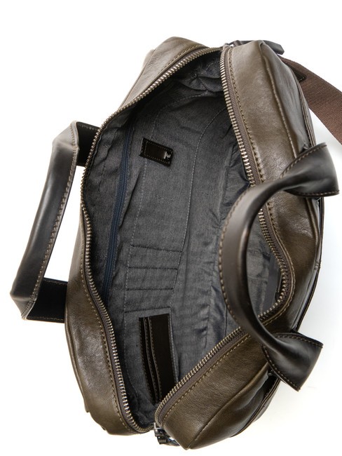 CAMPIONARIO - PYRAMID Mallette en cuir, support pc 15" VERT - Porte Documents Travail