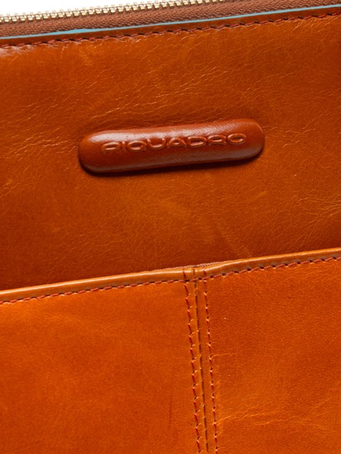 CAMPIONARIO - BLUE SQUARE Presse-papiers A4 en cuir avec poign&eacute;es ORANGE - &Eacute;tui pour tablette & Organiseur