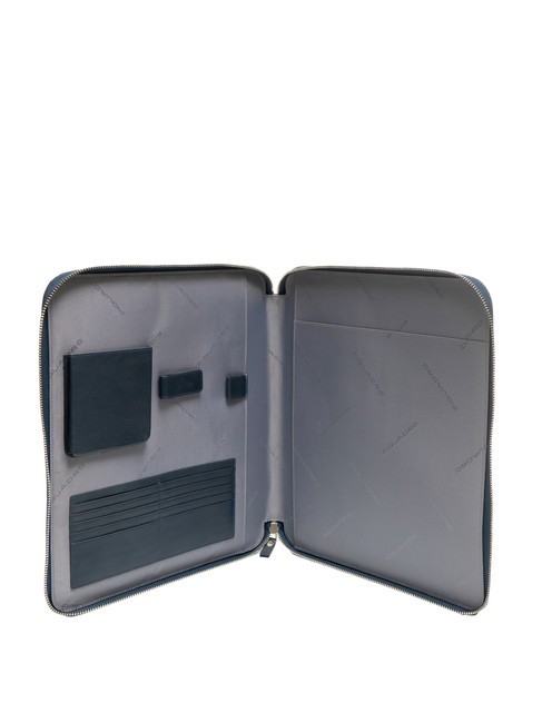 CAMPIONARIO - PQ-BIOS Porte-bloc A4 en cuir et tissu bleu - &Eacute;tui pour tablette & Organiseur