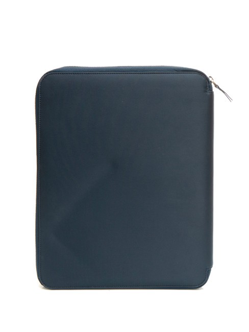 CAMPIONARIO - PQ-BIOS Porte-bloc A4 en cuir et tissu bleu - &Eacute;tui pour tablette & Organiseur