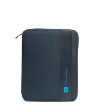 PIQUADRO CAMPIONARIO - PQ-BIOS Porte-bloc A4 en cuir et tissu bleu - &Eacute;tui pour tablette & Organiseur - 4