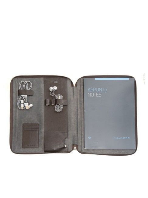 CAMPIONARIO - BLACK SQUARE Presse-papiers A4 en cuir cheveux noirs - &Eacute;tui pour tablette & Organiseur