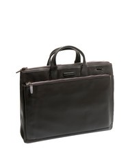 PIQUADRO CAMPIONARIO - MODUS Mallette en cuir, support ordinateur 15,6" cheveux noirs - Porte Documents Travail - 2