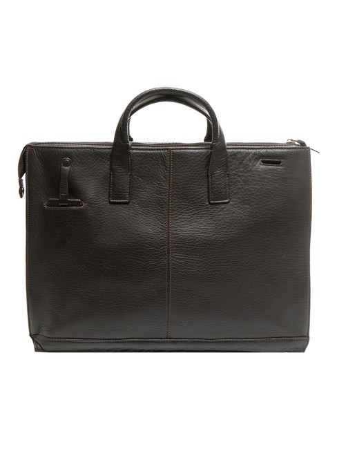 CAMPIONARIO - MODUS Mallette en cuir, support ordinateur 15,6" cheveux noirs - Porte Documents Travail