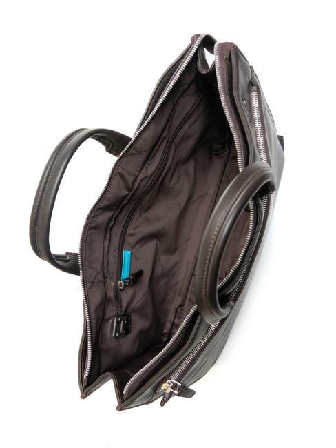 CAMPIONARIO - MODUS Mallette en cuir, support ordinateur 15,6" cheveux noirs - Porte Documents Travail