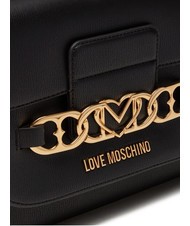 LOVE MOSCHINO HEART CHAIN Sac cabas port&eacute; &eacute;paule Noir - Sacs pour Femme - 3