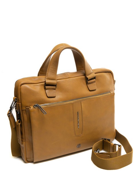 CAMPIONARIO - IMHO Mallette en cuir pour PC 14" jaune - Porte Documents Travail