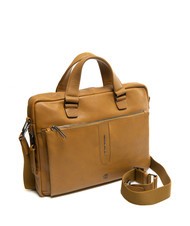 PIQUADRO CAMPIONARIO - IMHO Mallette en cuir pour PC 14" jaune - Porte Documents Travail - 2