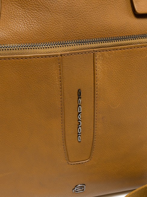 CAMPIONARIO - IMHO Mallette en cuir pour PC 14" jaune - Porte Documents Travail