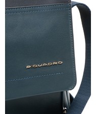 PIQUADRO CAMPIONARIO - CARY Messager en cuir, support pour ordinateur portable 13" bleu - Porte Documents Travail - 3