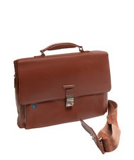 PIQUADRO CAMPIONARIO - BLUE SQUARE OUT Mallette en cuir pour ordinateur portable 15" MARRON - Porte Documents Travail - 2