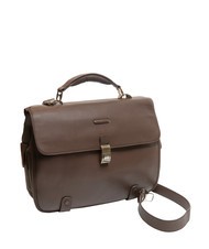 PIQUADRO CAMPIONARIO - MODUS OUT Mallette en cuir, support ordinateur 15,6" MORO - Porte Documents Travail - 3