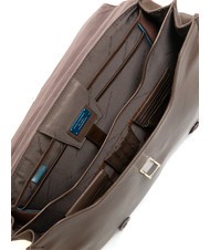 PIQUADRO CAMPIONARIO - MODUS OUT Mallette en cuir, support ordinateur 15,6" MORO - Porte Documents Travail - 5
