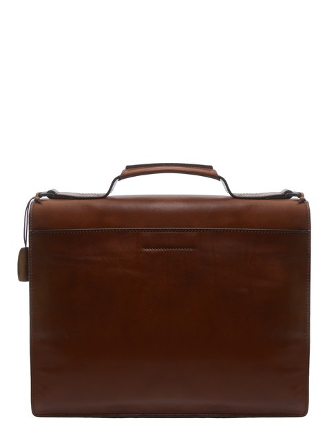 NERI  Mallette en cuir Marron / Ruthénium - Porte Documents Travail