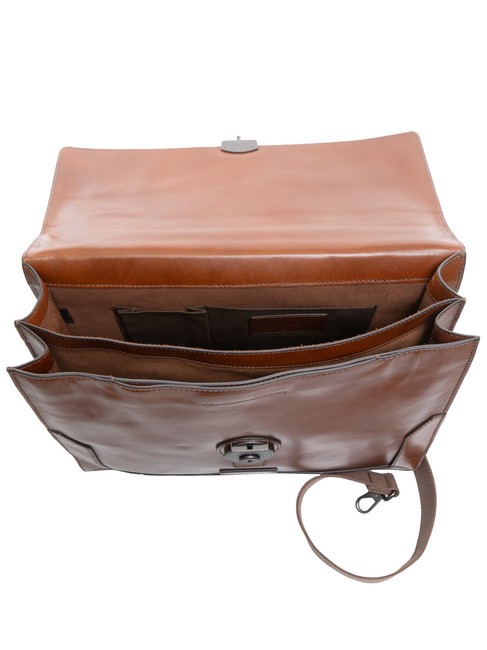 NERI  Mallette en cuir Marron / Ruthénium - Porte Documents Travail