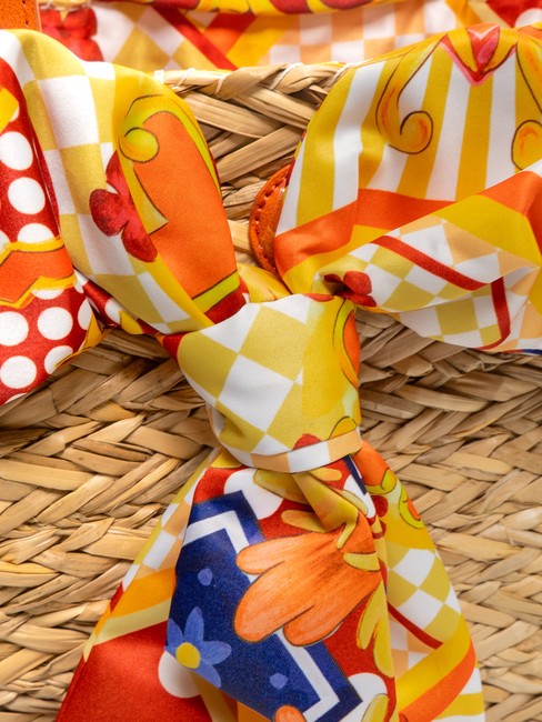 JAVA Sac de plage moyen en paille orange - Sacs pour Femme