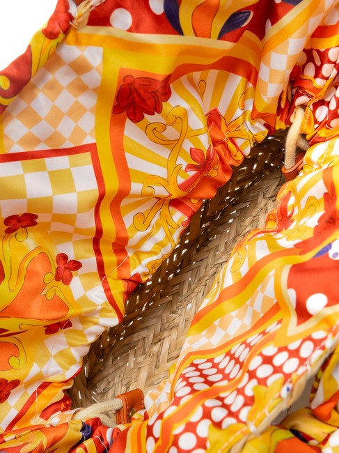 JAVA Sac de plage moyen en paille orange - Sacs pour Femme