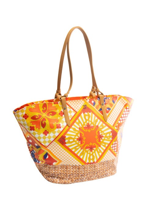 SICILY Grand sac shopping de plage orange - Sacs pour Femme