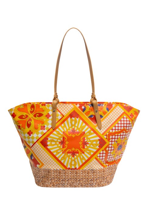 SICILY Grand sac shopping de plage orange - Sacs pour Femme