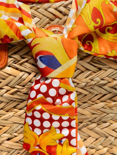 JAVA Grand sac de plage en paille orange - Sacs pour Femme