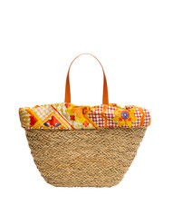 YNOT JAVA Grand sac de plage en paille orange - Sacs pour Femme - 3