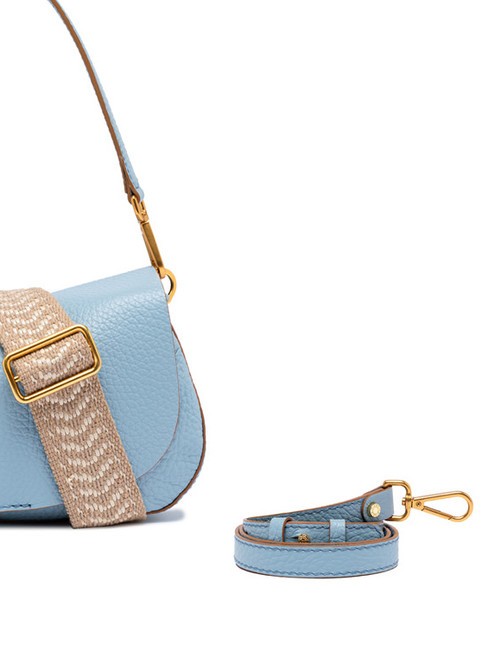 HELENA ROUND Sac en cuir avec double bandoulière ciel - Sacs pour Femme