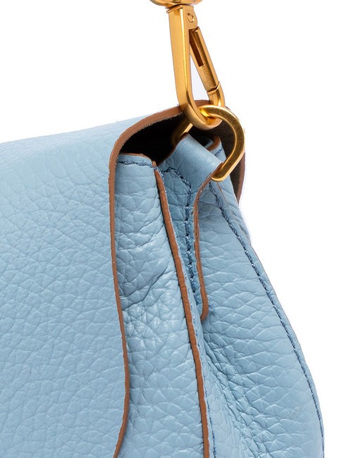 HELENA ROUND Sac en cuir avec double bandoulière ciel - Sacs pour Femme