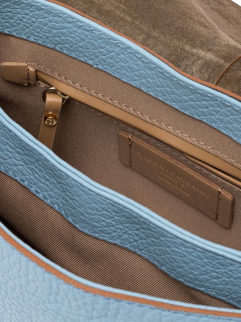 HELENA ROUND Sac en cuir avec double bandoulière ciel - Sacs pour Femme