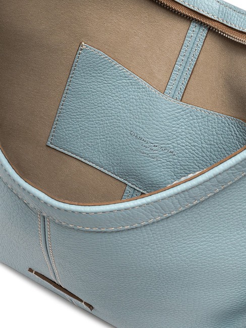 NORMA Sac hobo porté épaule en cuir ciel - Sacs pour Femme