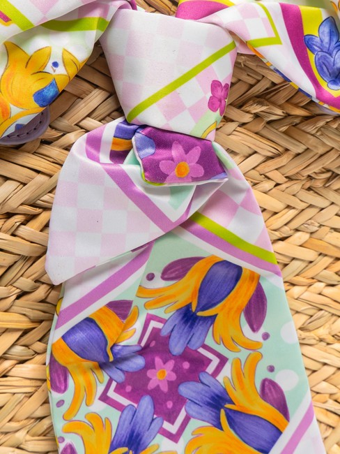 JAVA Sac de plage moyen en paille violet - Sacs pour Femme