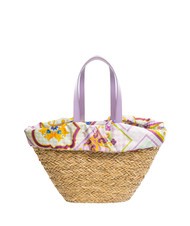 YNOT JAVA Grand sac de plage en paille violet - Sacs pour Femme - 4