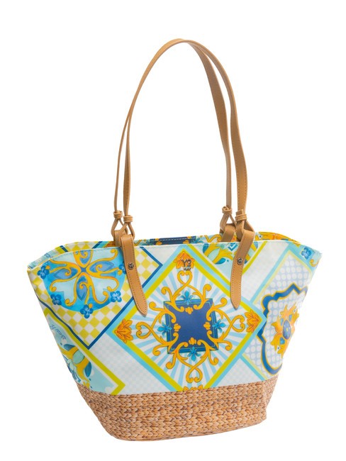 SICILY Sac shopping de plage moyen bleu - Sacs pour Femme