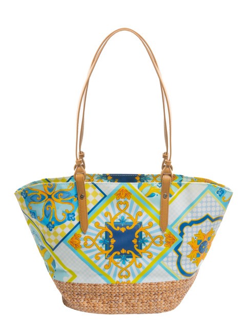 SICILY Sac shopping de plage moyen bleu - Sacs pour Femme