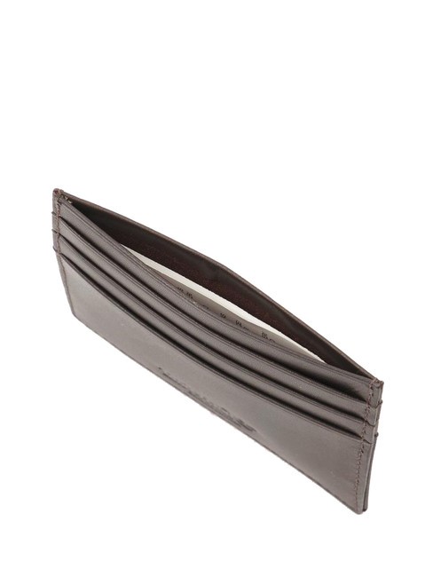 TB Porte-cartes plat en cuir marron foncé - Portefeuilles Homme