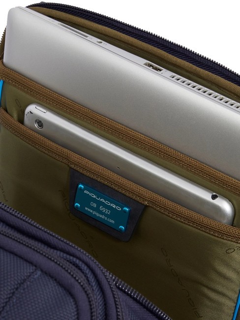 BRIEF 2 Sac &agrave; dos polochon en cuir et tissu bleu - Sacs &agrave; dos pour ordinateur portable