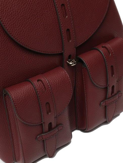 GARDENIA Sac &agrave; dos en cuir imprim&eacute; Keria Ribes / rouge - Sacs pour Femme