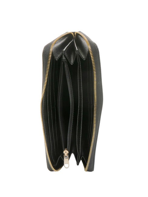 GARDENIA Grand portefeuille en cuir zippé Noir - Portefeuilles Femme