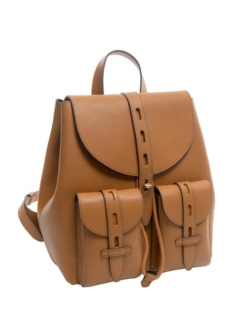 GARDENIA Sac &agrave; dos en cuir imprim&eacute; Keria Brandy - Sacs pour Femme