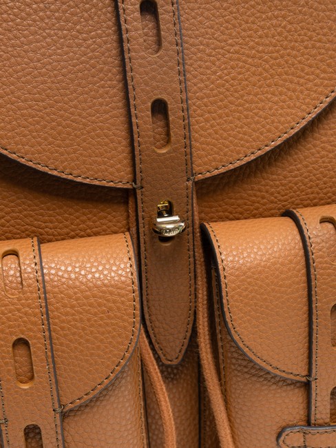 GARDENIA Sac &agrave; dos en cuir imprim&eacute; Keria Brandy - Sacs pour Femme