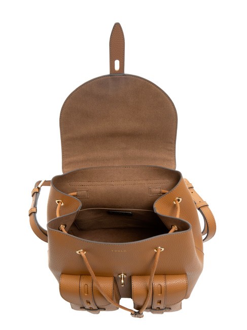 GARDENIA Sac &agrave; dos en cuir imprim&eacute; Keria Brandy - Sacs pour Femme