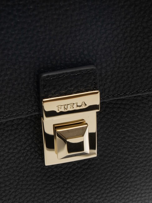 GLENN Sac Saddle en cuir imprimé Keria Noir - Sacs pour Femme