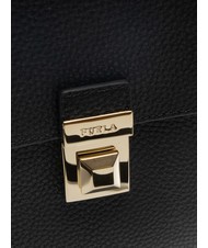 FURLA GLENN Sac Saddle en cuir imprimé Keria Noir - Sacs pour Femme - 5