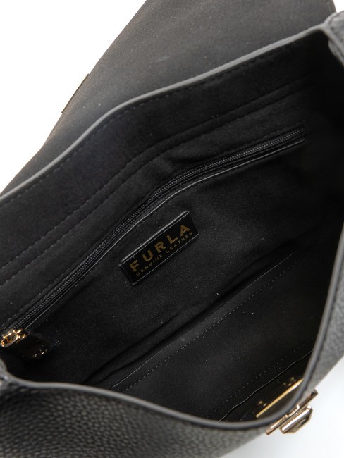 GLENN Sac Saddle en cuir imprimé Keria Noir - Sacs pour Femme