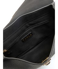 FURLA GLENN Sac Saddle en cuir imprimé Keria Noir - Sacs pour Femme - 6