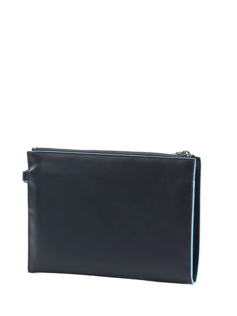 BLUE SQUARE Pochette plate en cuir bleu - Sacs pour Femme